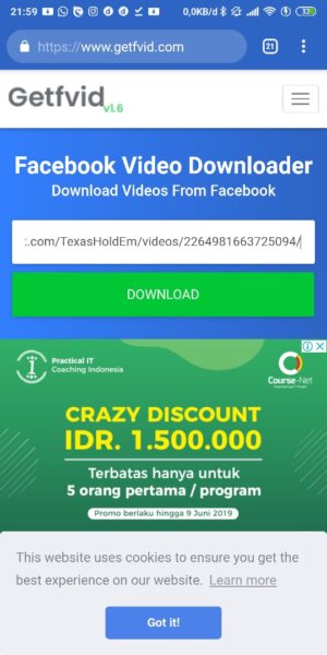 Cara download video di facebook 5 Paste Link
