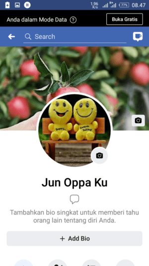 Ukuran foto di facebook untuk foto profil, sampul, cover acara, grup, dll 11 Tampilan Foto profil yang sudah di set