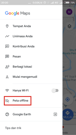 Cara menggunakan Google Maps secara offline 1 Buka Google Maps untuk mengunduh peta offline.