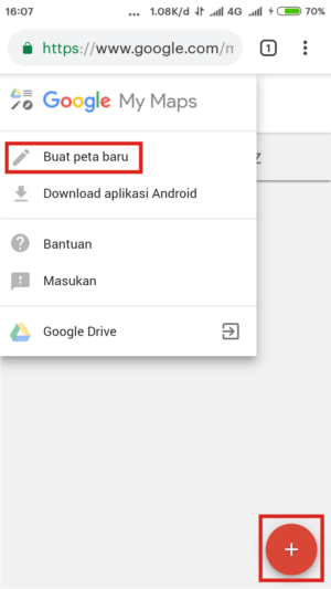 Cara menggunakan Google Maps secara offline 5 Pilih buat peta baru di google.com/mymaps