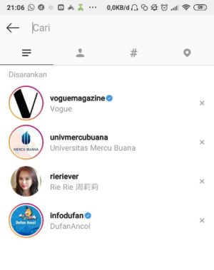 Cara menghapus riwayat pencarian di Instagram 8 Kata Kunci di Pencarian Berkurang