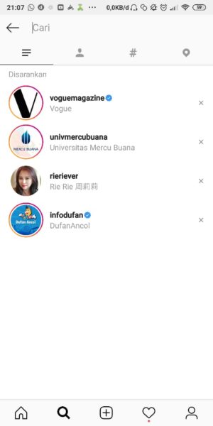 Cara menghapus riwayat pencarian di Instagram 10 Masuk ke Pencarian