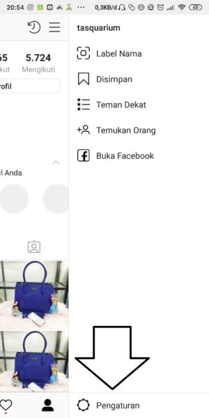 Cara menghapus riwayat pencarian di Instagram 3 Pilih Pengaturan
