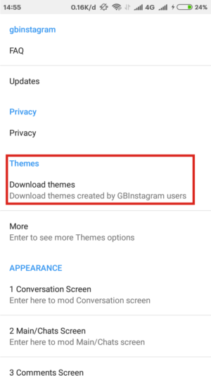 Apa itu Instagram mod? Kelebihannya dibandingkan Aplikasi Instagram biasa 14 Klik Themes.