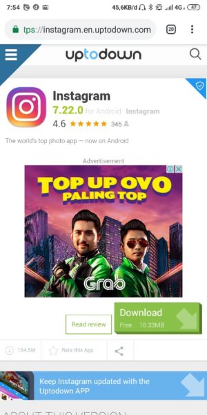 Cara menurunkan versi instagram ke versi lama 8 Download