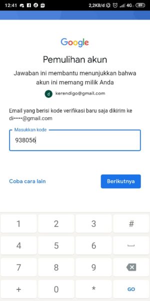 Lupa Password Gmail kamu? Ini 5 cara mengatasinya 12 masukkan kode ke form yang telah disediakan