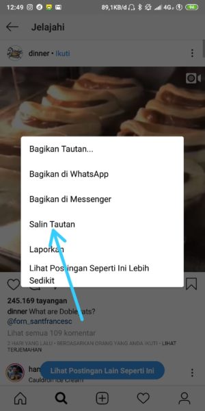 Cara download video di Instagram lewat HP atau PC 8 Pilih Salin Tautan