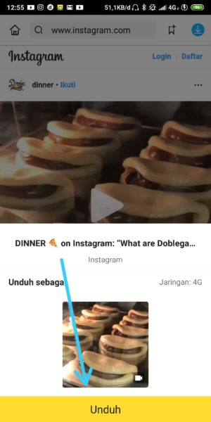 Cara download video di Instagram lewat HP atau PC 12 Pilih Unduh