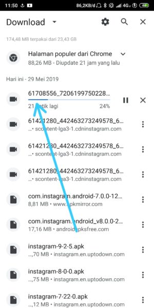 Cara download video di Instagram lewat HP atau PC 6 Proses Download