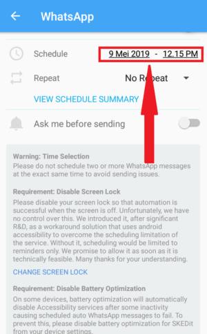 Cara menjadwal pengiriman pesan whatsapp agar terkirim otomatis 28 Cara menjadwal pengiriman pesan whatsapp agar terkirim otomatis 27