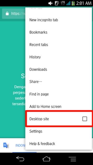 Cara login 1 akun whatsapp di 2 HP secara bersamaan 2 Tap dekstop site