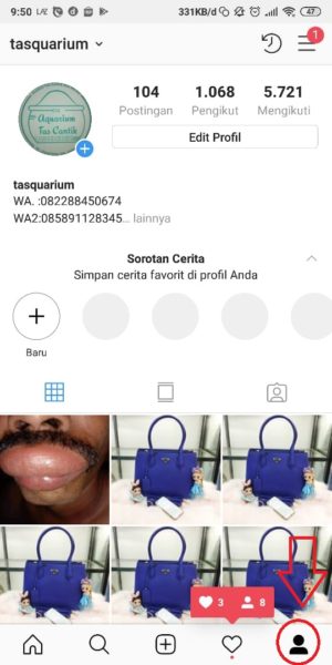 Cara melihat postingan yang (pernah) kita sukai di Instagram 1 Masuk ke Halaman Profil