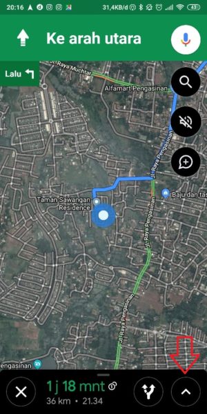 Cara setting ganjil genap di google maps 4 Pilih Panah di Kanan Bawah Layar