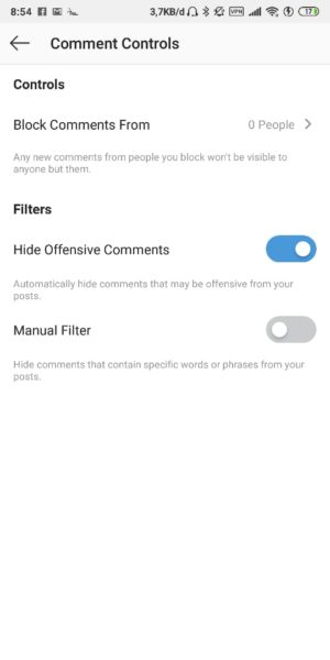 Cara memfilter dan membatasi komentar "sampah" di Instagram 5 Mengatur Komentar yang akan di filter