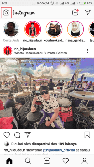 Spotify tidak bisa share ke instastory ? Ini 7 solusinya 3 Tab ikon kamera untuk membuat Instastory.