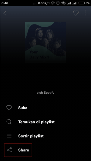 Spotify tidak bisa share ke instastory ? Ini 7 solusinya 14 Tab share.