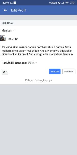 Cara menambahkan atau mengubah status hubungan facebook 18 Pilih Simpan