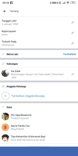 Cara menambahkan atau mengubah status hubungan facebook 23 Status Berhasil Diubah