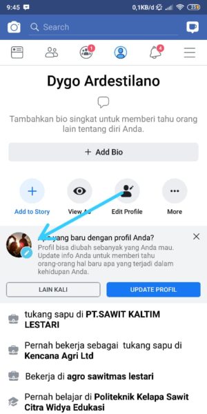 Cara menambahkan atau mengubah status hubungan facebook 1 Edit Profil