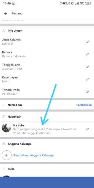 Cara menambahkan atau mengubah status hubungan facebook 13 Status Berhubungan Sudah di Setting dan Tinggal Tunggu Konfirmasi