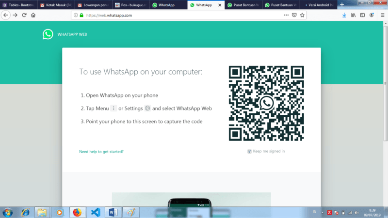Whatsapp web tidak bisa dibuka? Susah koneksi? Ini solusinya 13 Masuk Kembali ke Whatsapp Web