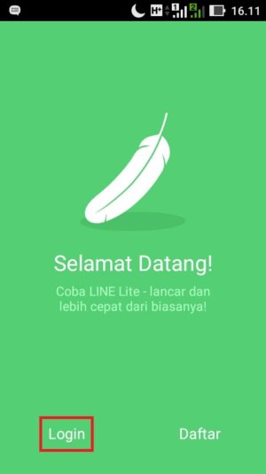 Cara mengganti ID LINE tanpa ganti nomor 1 ketuk menu login untuk masuk ke akun tumbal.