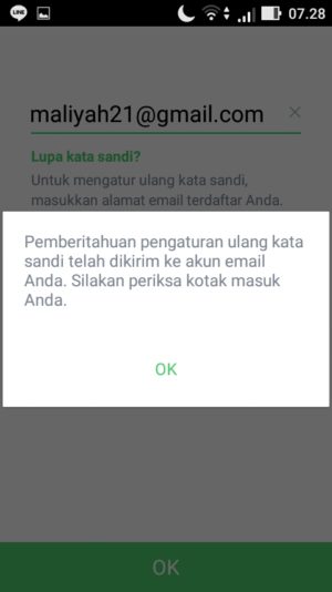 Lupa password LINE kamu? Ini dia solusinya 7 Ketuk menu “OK” sekali lagi pada notifikasi