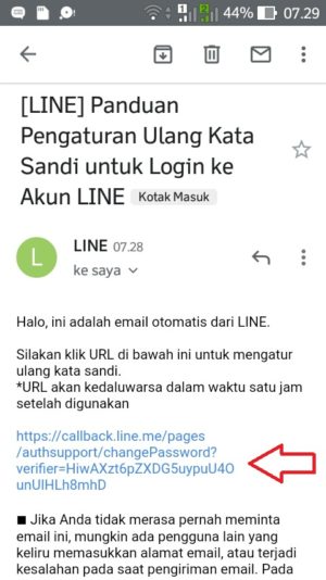 Lupa password LINE kamu? Ini dia solusinya 8 Ketuk URL yang telah dikirim oleh LINE