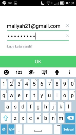Lupa password LINE kamu? Ini dia solusinya 13 Masukkan alamat email dan password barumu kemudian ketuk menu “OK”