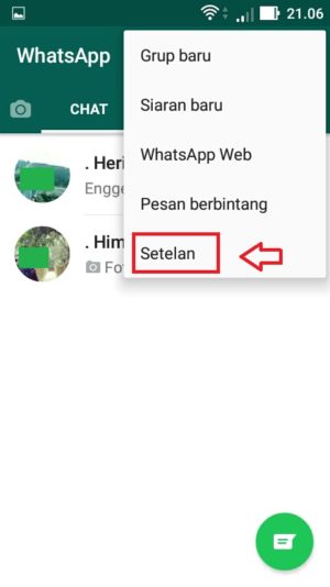 Cara backup dan restore chat WhatsApp 2 Pilih Setelan