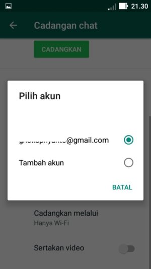 Cara backup dan restore chat WhatsApp 7 Masukkan akun googlemu