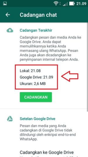 Cara backup dan restore chat WhatsApp 5 Tunggu proses uploadnya hingga 100% dan muncul keterangan seperti ini