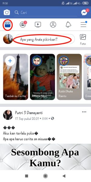 Cara membuka konsep yang tersimpan di facebook 1 Tap apa yang anda pikirkan?