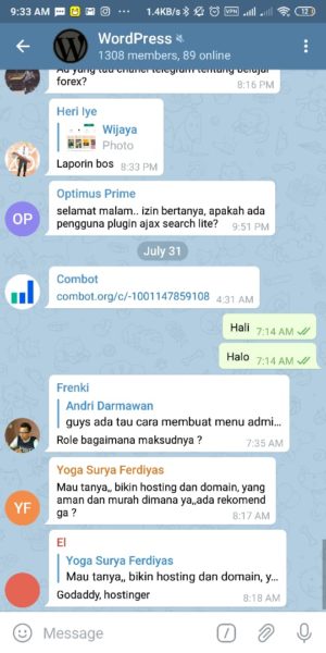 Kumpulan link grup telegram (pendidikan, humor, saham, bisnis, dll) 10 Group WordPress