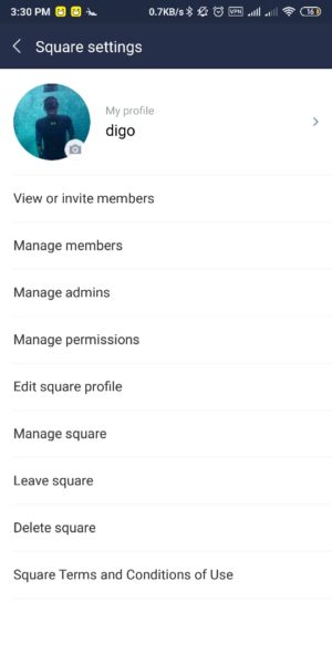 Cara pakai LINE Square dan dapatkan banyak kenalan baru 15 Pilih Delete Square