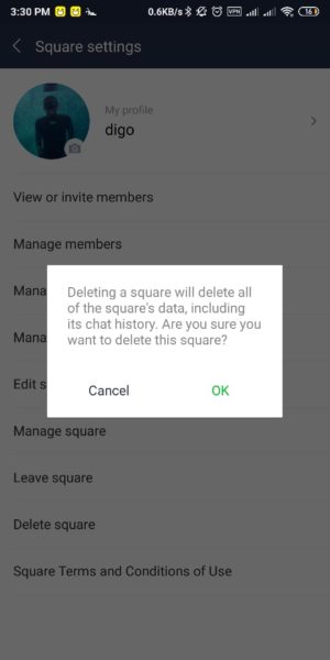 Cara pakai LINE Square dan dapatkan banyak kenalan baru 16 konfirmasi Hapus Square