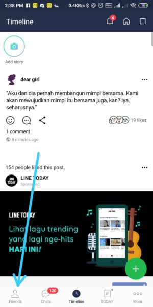Cara pakai LINE Square dan dapatkan banyak kenalan baru 1 Pilih Friend