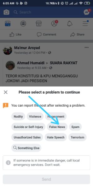 Cara melaporkan HOAX di Facebook 4 Tap Fals News