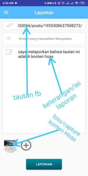 Cara melaporkan HOAX di Facebook 12 MAsukkan Konten yang Akan dilaporkan