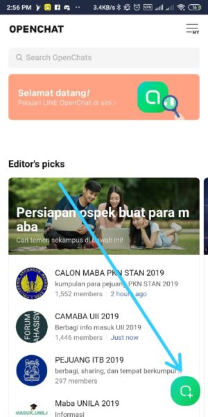 Cara pakai LINE Square dan dapatkan banyak kenalan baru 8 Klik Tanda Tambah Untuk membuat Square