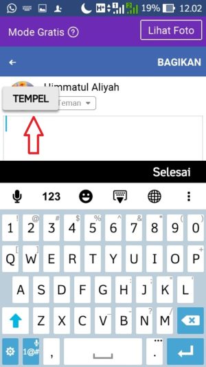 Cara membuat tulisan unik dan warna-warni di facebook 21 pilih menu “tempel”