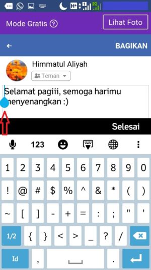 Cara membuat tulisan unik dan warna-warni di facebook 3 Letakkan kursor di bagian paling awal sebelum teks