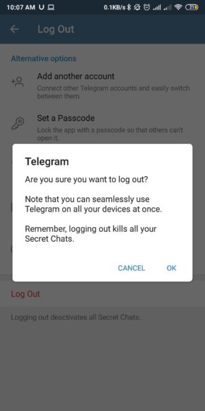 Cara login dua (atau lebih) akun telegram dalam 1 HP 10 Pilih Ok Untuk Konfirmasi