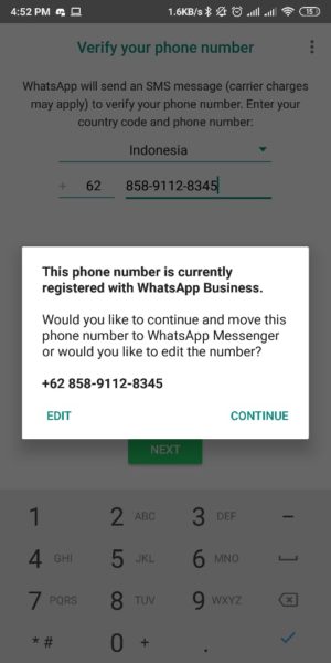 Cara menghapus akun whatsapp di hp yang hilang 3 Pilih Continue
