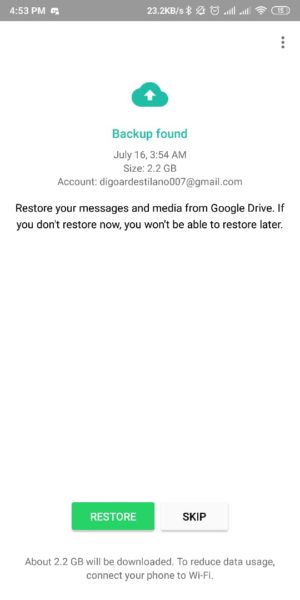 Cara menghapus akun whatsapp di hp yang hilang 6 Pilih Skip