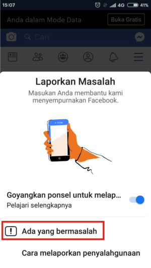 Tidak bisa siaran langsung di facebook? Ini solusinya 8 Gambar 8. Goyangkan Hp-mu atau tab tulisan ada yang bermasalah.