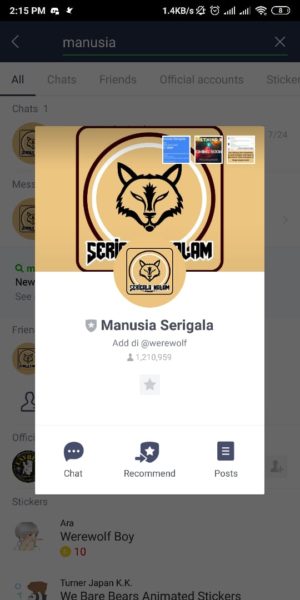 7 bot keren line yang masih aktif dan populer saat ini 2 Manusia Srigala