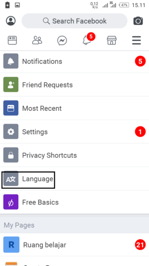Cara membuat nama facebook hanya 1 kata saja 2 Menu pengaturan