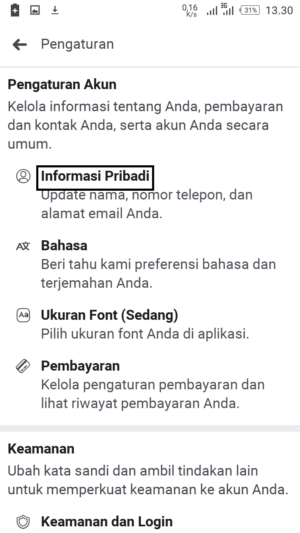 Cara membuat nama facebook hanya 1 kata saja 7 Laman pengaturan