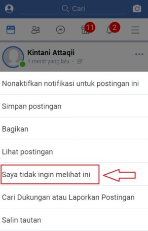 Cara menghapus tag dari status atau story di facebook 15 tap "saya tidak ingin melihat ini"